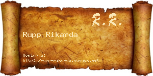 Rupp Rikarda névjegykártya